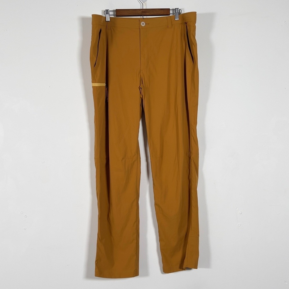 REI Trailmade Pants Mens 42x32 Tan Hiking Outdoor Stretch UPF 50+ NEW